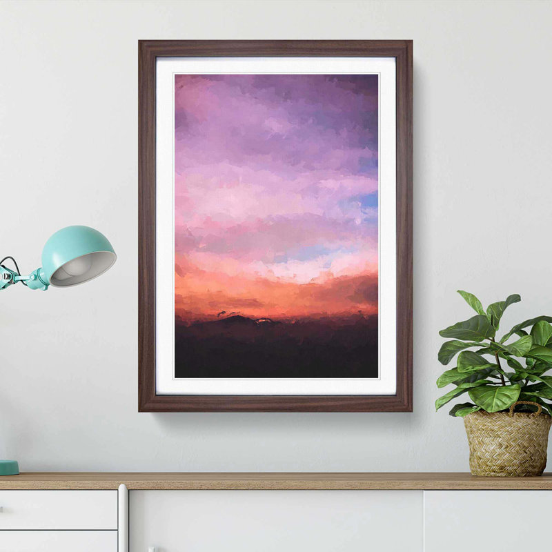 Sky Above the Mountain in Abstract - Picture Frame Graphic Art Print, Walnut Framed, 65cm H x 48cm W x 2cm D