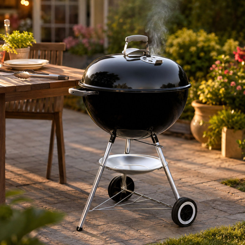 22'' Charcoal Kettle Grill, One-Touch Cleaning System