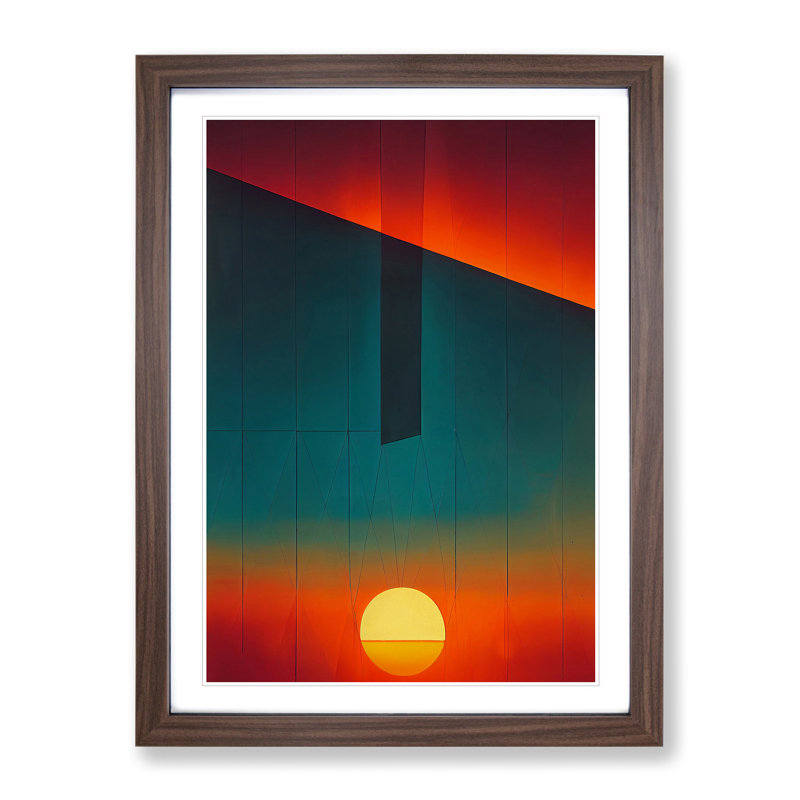 Boundless Sunset - Print, 66cm H x 48cm W x 2cm D, Walnut Framed, White