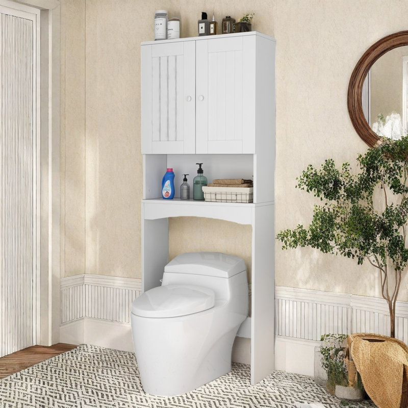 Armoire de rangement autoportante pour salle de bain 61,8 po H