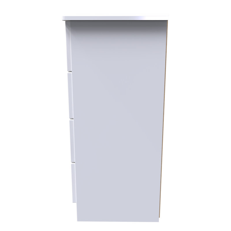 Fully Assembled Leodis 4 - Drawer Chest of Drawers, White Gloss