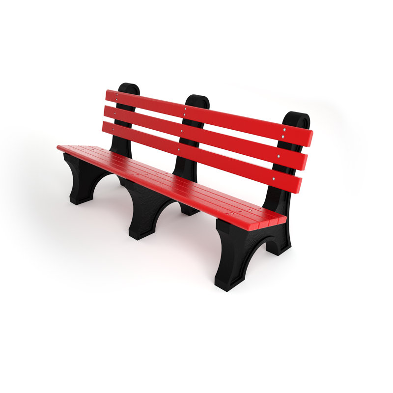 Banc de parc en plastique recyclé Wetzel, Aucune, 6', Brun
