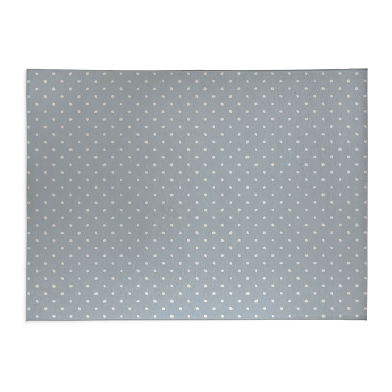 Tapis de cuisine léger antidérapant Leo, Rectangle 5 pi x 7 pi, Bleu ardoise