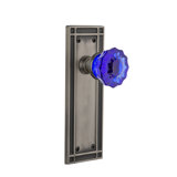 Mission Plate with Crystal Cobalt Door Knob
