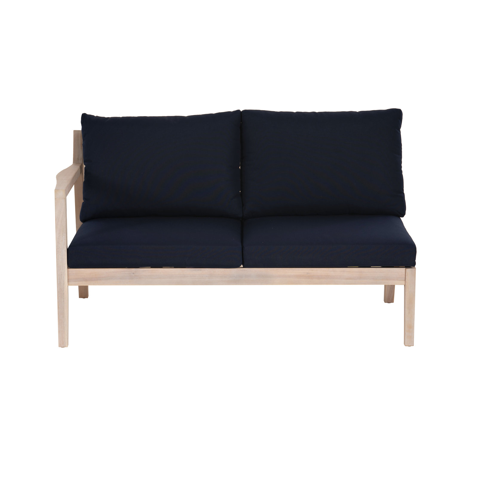 Amina 54" Acacia Patio Sectional, Navy