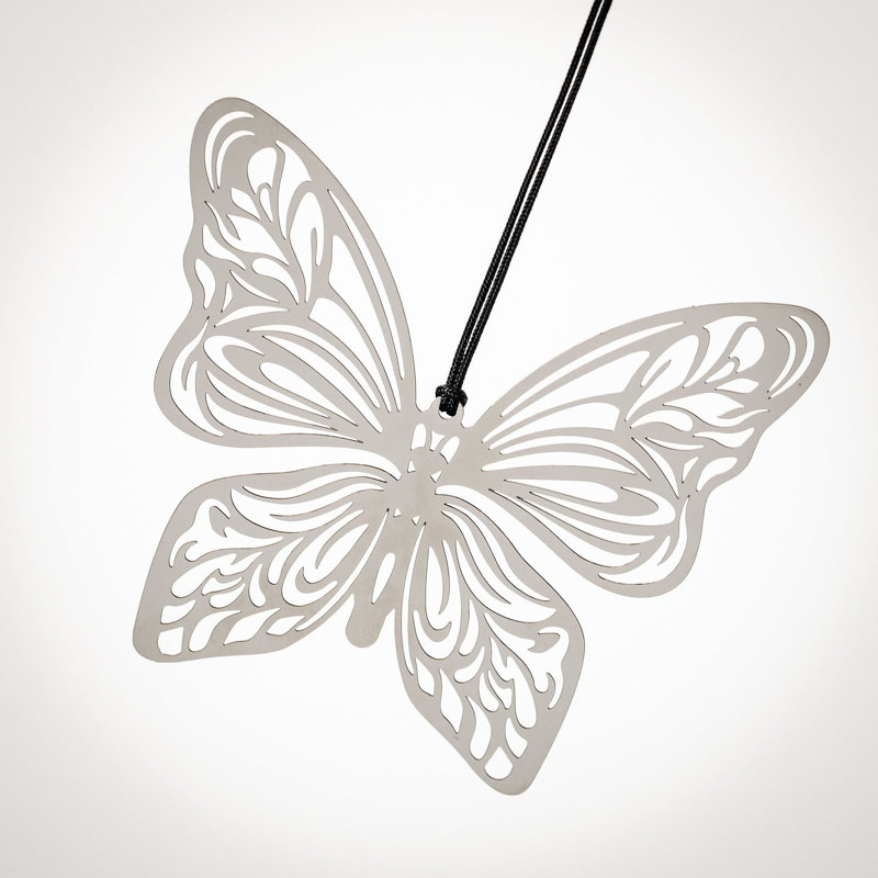 Silver Butterfly Wind Chime with Copper-Plated Ornament