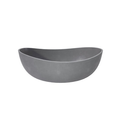 63" Industrial Oval Freestanding Cement Soaking Bathtub