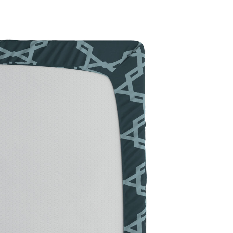Microfiber Geometric Fitted Sheet, Queen Fitted Sheet
