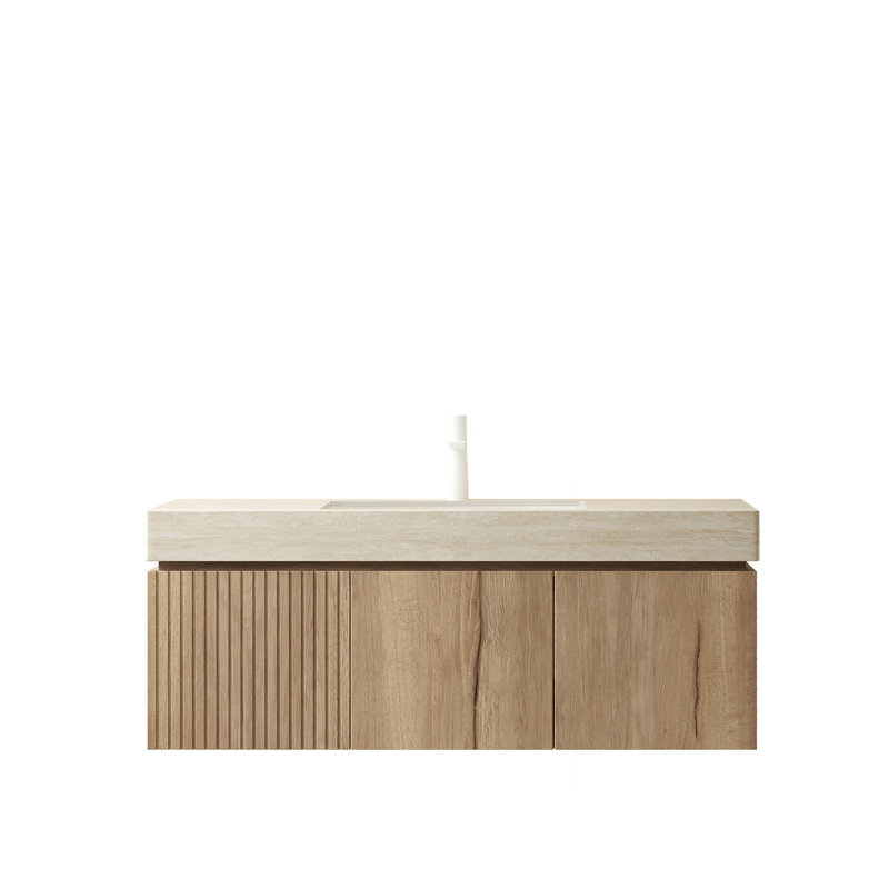 Armoire de rangement murale en contreplaqué pour salle de bain