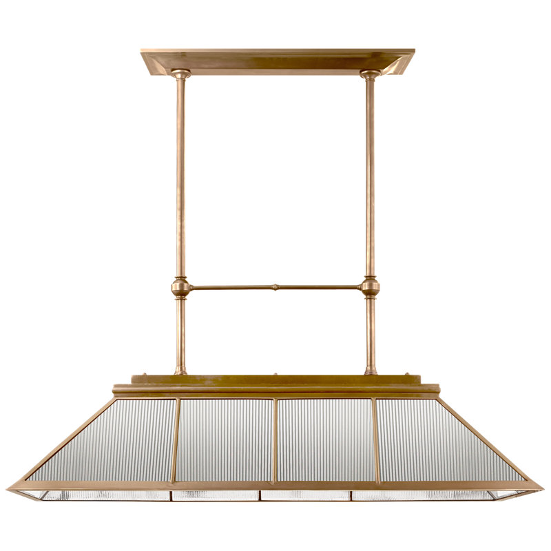 Ralph Lauren Rivington 7 Light Large Pendant, Clear Ribbed Glass, Polished Nickel