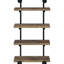 Chêne rustique et tablette noire à 4 tablettes pour le bureau, tablette décorative pratique en brun, solution de rangement idéale pour le bureau-123478933