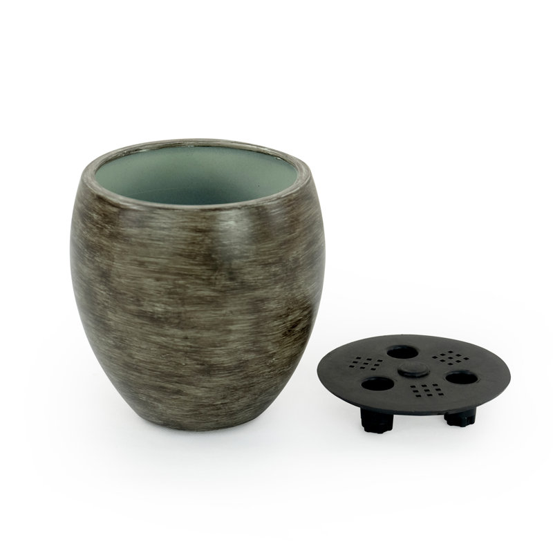 Contenant pour plante Smart Wash gris avec auto-arrosage pour un jardin coloré