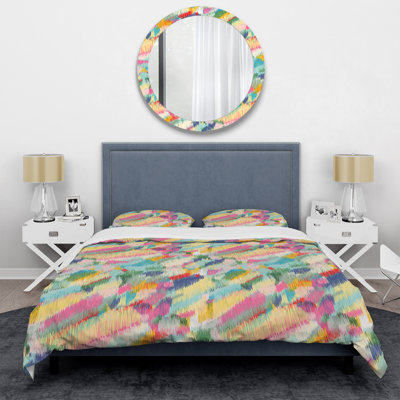 Multicolor Ikat Ogee - Patterned Duvet Cover Set