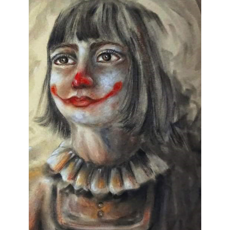 Beaucoup de rêves dans les yeux | Gris anthracite et pastel sur papier | Par Anindita Dey