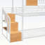 Lit simple superposé en métal avec glissade, escalier de rangement et maisonnette pour chambre d'enfant-993551464