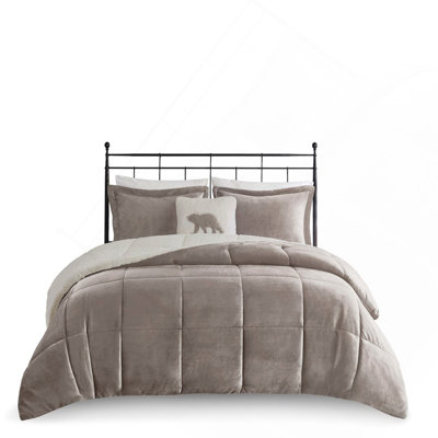 King Plush To Sherpa Down Alternative Comforter Set With Hypoallergenic Fill And Cozy Berber Reverse For Ultimate Warmth + Comfort