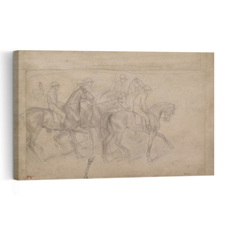 Aux courses, vers 1860-1862 - Estampe murale abstraite contemporaine représentant un cheval, H 16 po x l 24 po
