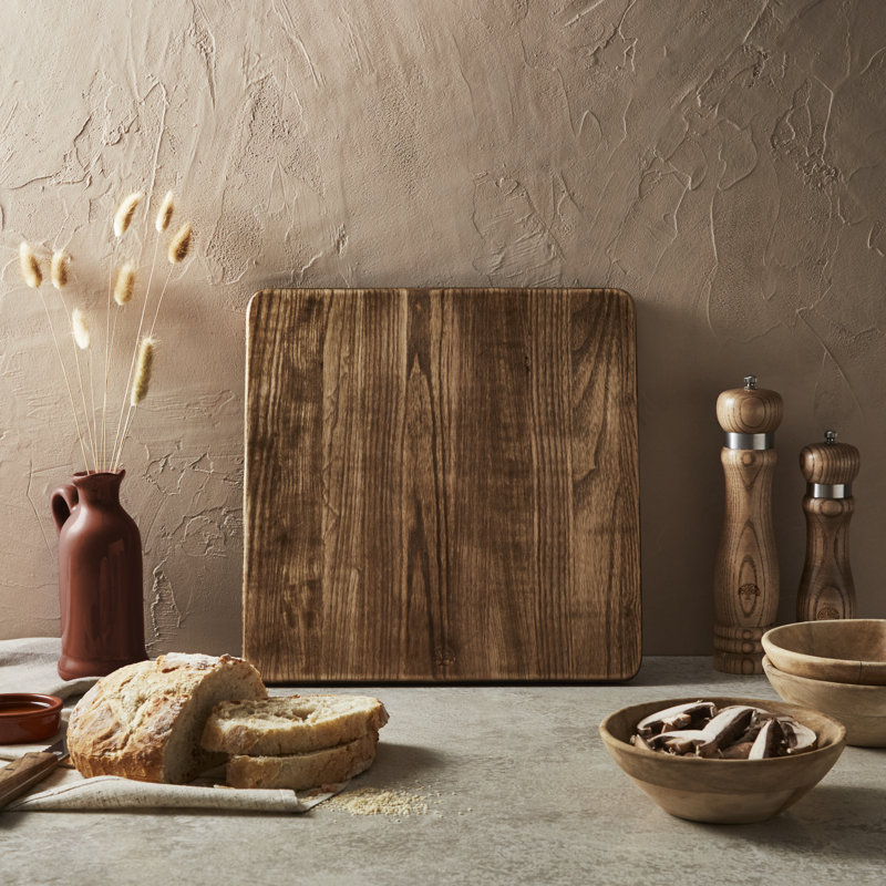 Barbary & Oak BO847025 Hoxton Vintage Square Chopping Board, Suitable for Food Preparation and Serving, Ash Wood