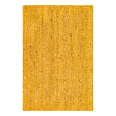 Tapis de couloir jaune en jute tressé à la main Milica