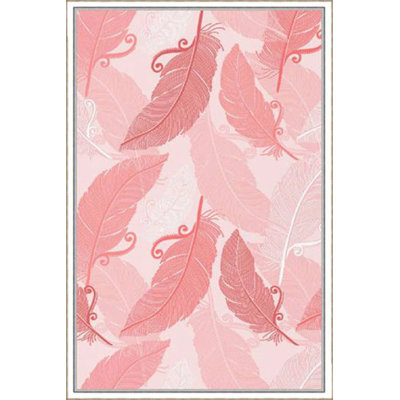 Pink Leaf Patterned Woven Floor Carpet