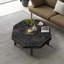 Table basse en bois octogonale rétro avec patchwork artisanal 30 pouces-1999985334