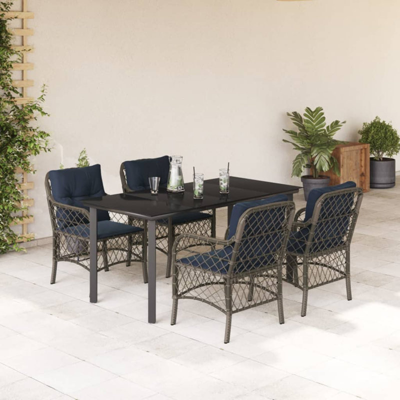 Ensemble bistro avec table en rotin Vidaxl, H 29,1 po x l 63 po x P 31,5 po, 4
