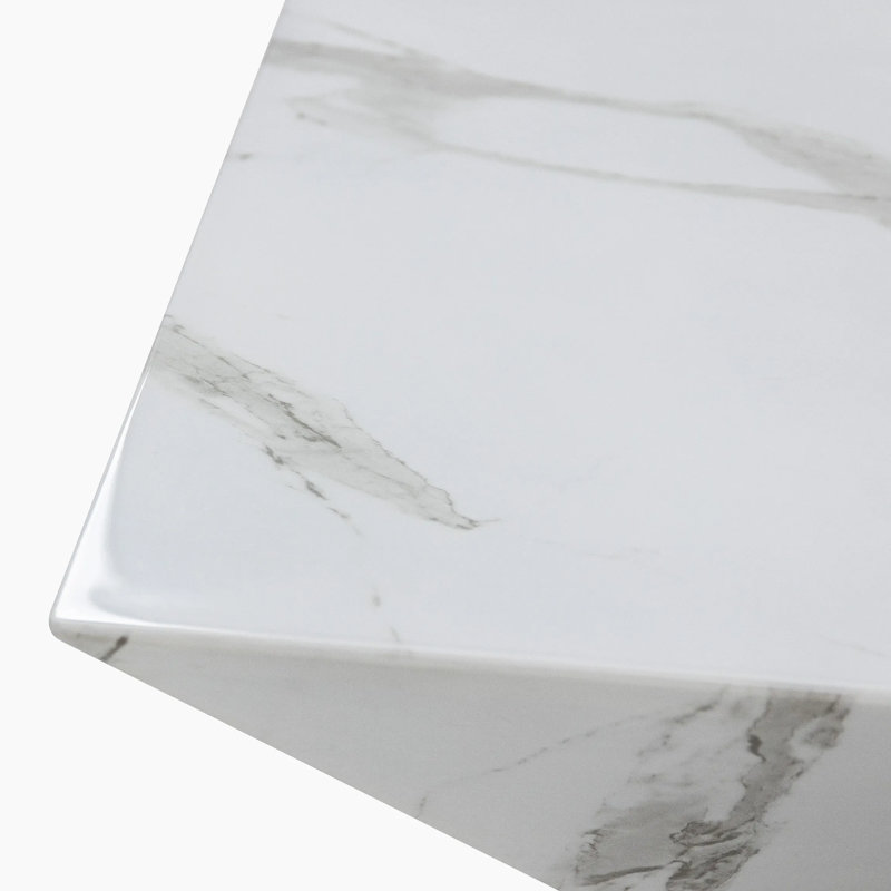 Table basse Adea Modern Drum, H 13,77 po x l 31,5 po x P 31,5 po, Blanc