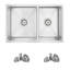 Dual Mount 25 inch Stainless Steel 60/40 Double Bowl Kitchen Sink