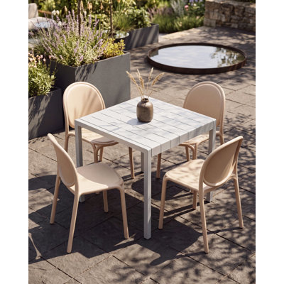 Set of 4 Garden Chairs BRUGNELLO Brown