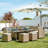 Rattan 9 - Person Seating Group with Cushions and LED Premium Parasol-114346416-114002198