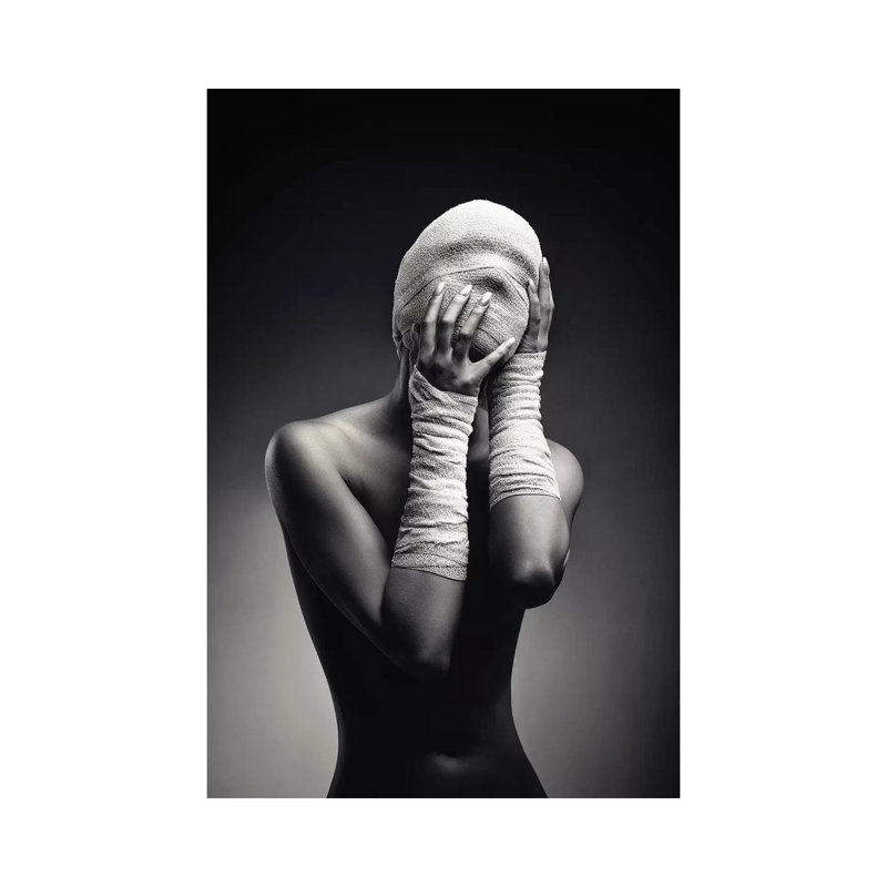 Woman In Bandages by Jose Cacho - Print on Canvas, 45.72cm H x 30.48cm W x 1.91cm D, Wrapped Canvas
