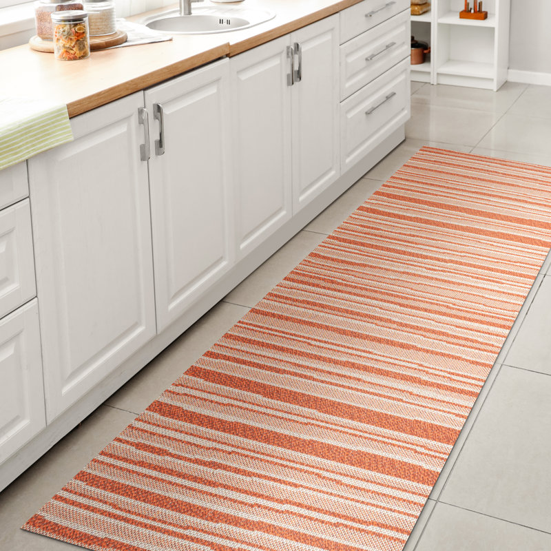 Tapis orange / crème Clarisa, Tapis de couloir 2 pi x 8 pi