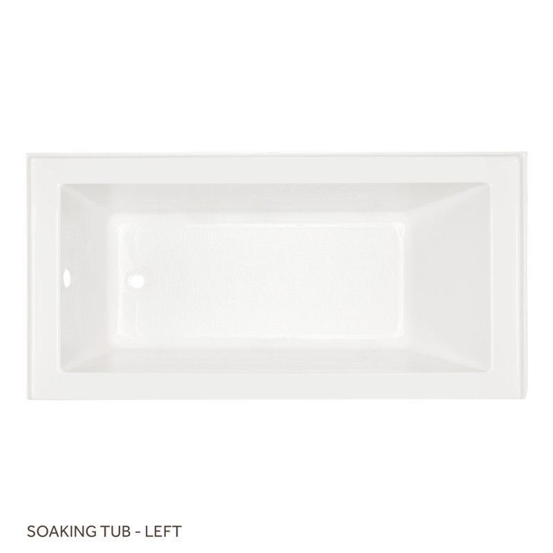 60" X 32" Sitka Acrylic Alcove Soaking Tub, Left, White