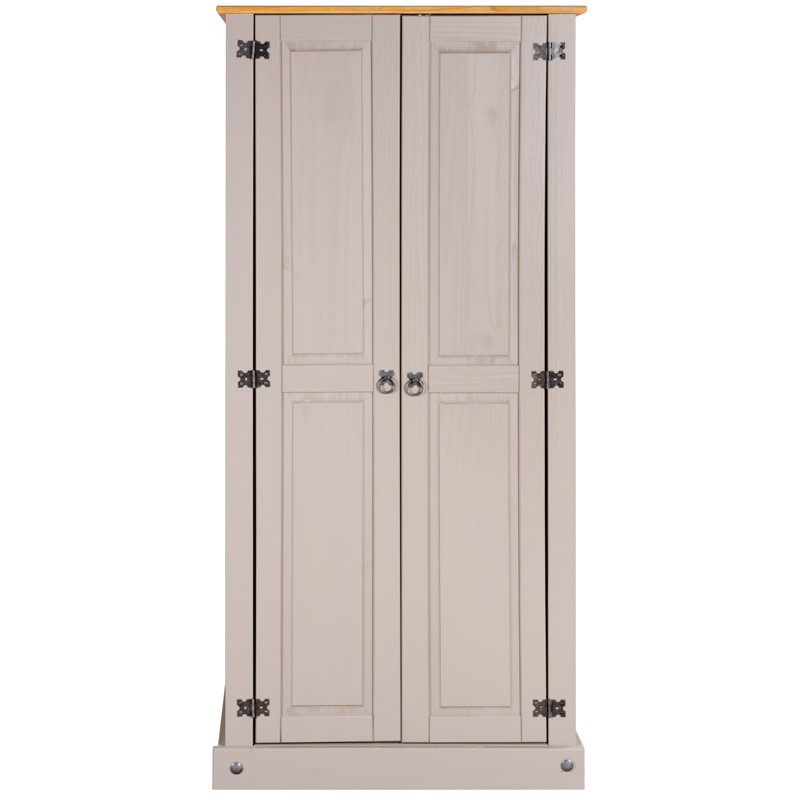 Hysley 2 Door Solid Wood Wardrobe