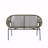 Outdoor Patio Loveseat, Green PE Wicker-1067803481