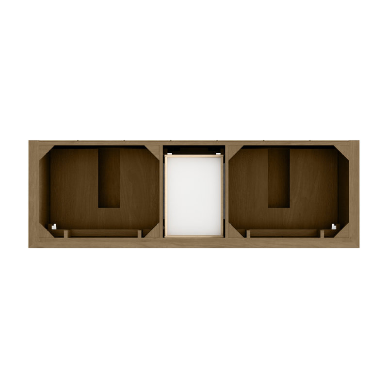 Brookfield 72'' W Double Vanity, Carrara White, Honey Oak
