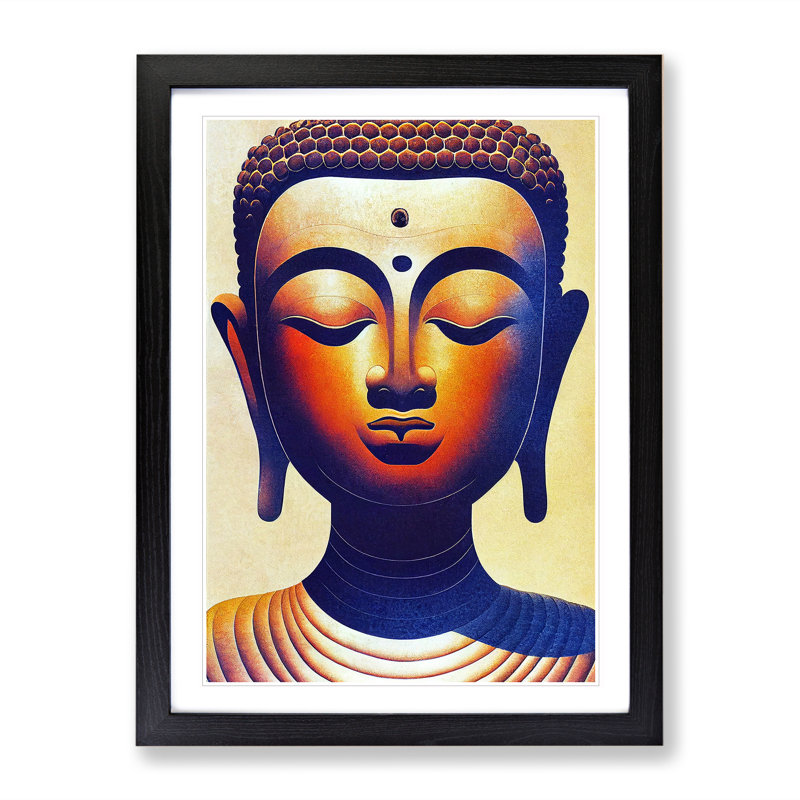Majestic Buddha - Framed Print, Black, 34cm H x 25cm W x 2cm D