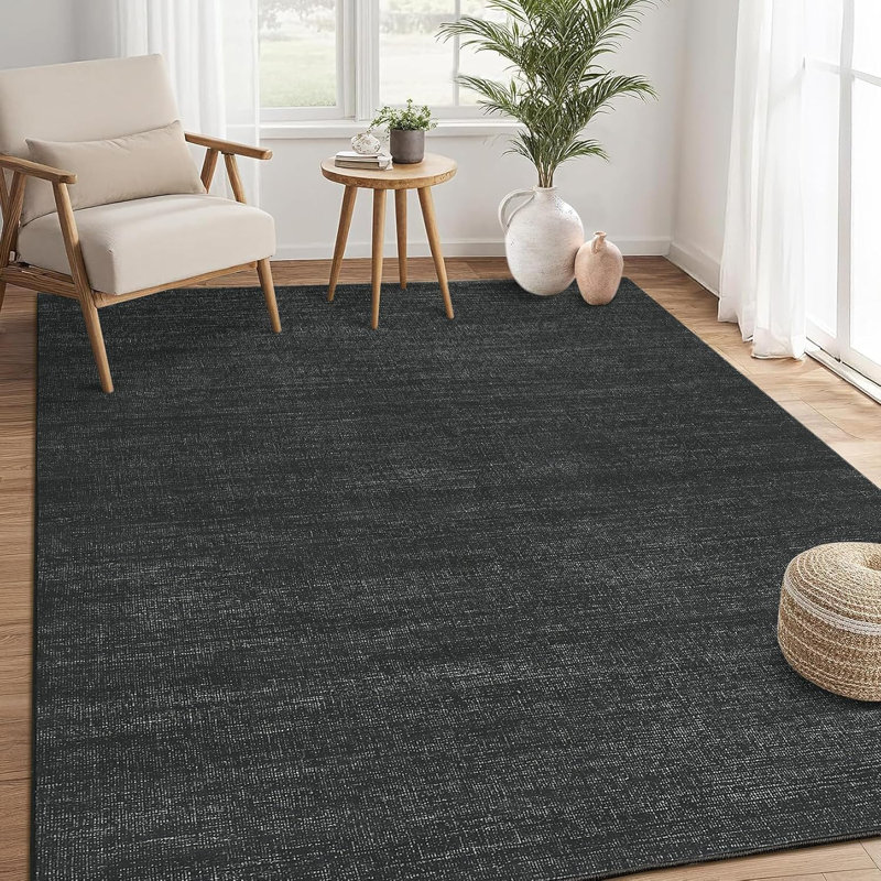 2x6 Washable Runner Rug – Non-Slip Minimalist Accent Rug for Hallway, Kitchen & Laundry, Soft, Low Pile, Solid Color (Camel)