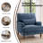 Upholstered Navy Nailhead Trim Accent Chair with Throw Pillow and Solid Wood Legs (Set of 2)-658513693
