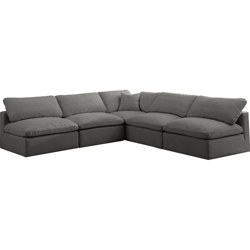 Canapé modulaire de 105 po Atis, Velours gris