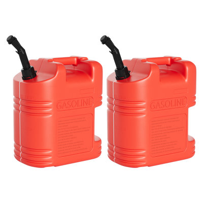 5 Gallon Container,No-Spill Vessel, With View Stripe, Rear Handle, 2 Pack
