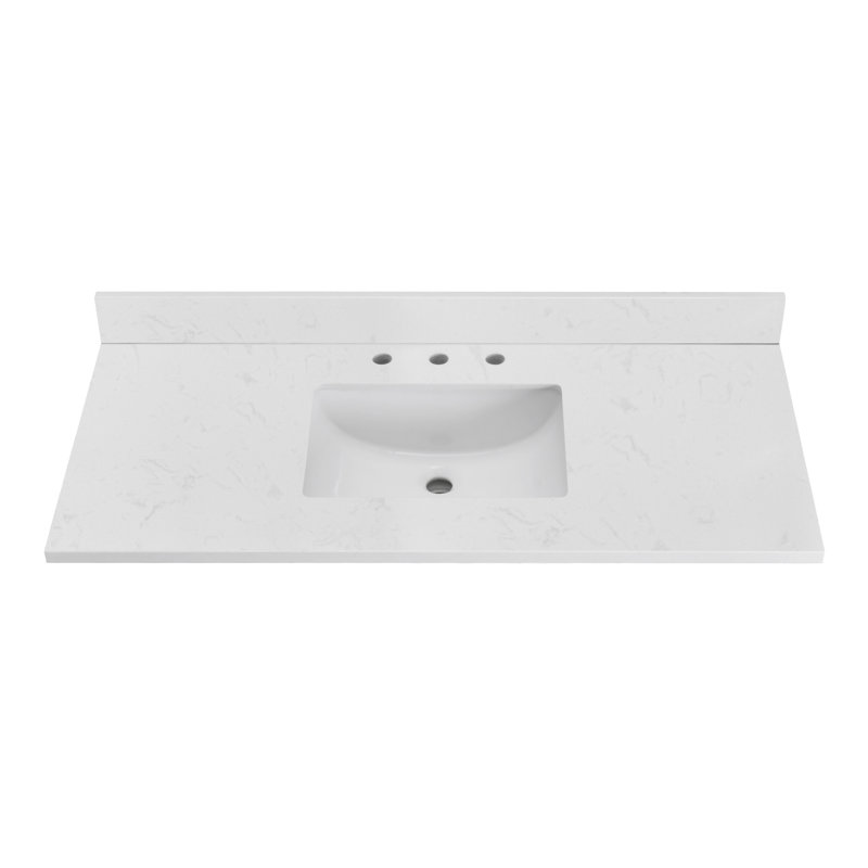 48'' Engineered Marble Single Bathroom Vanity Top With Sink