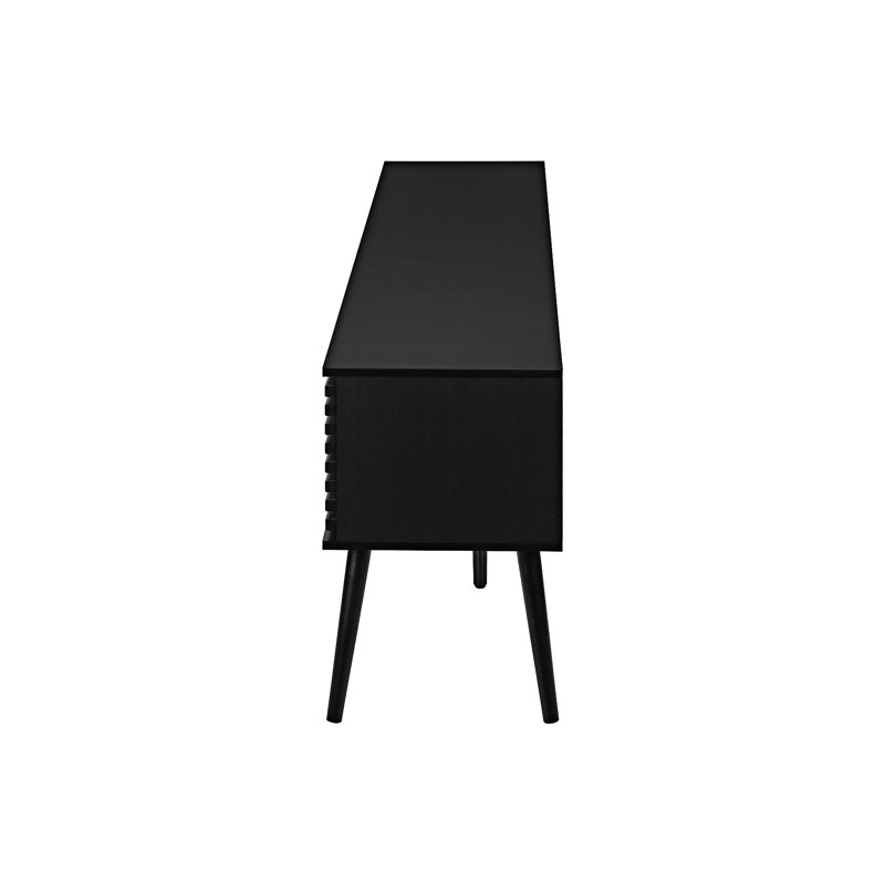 Meuble télé avec espace de rangement multimédia, Noir