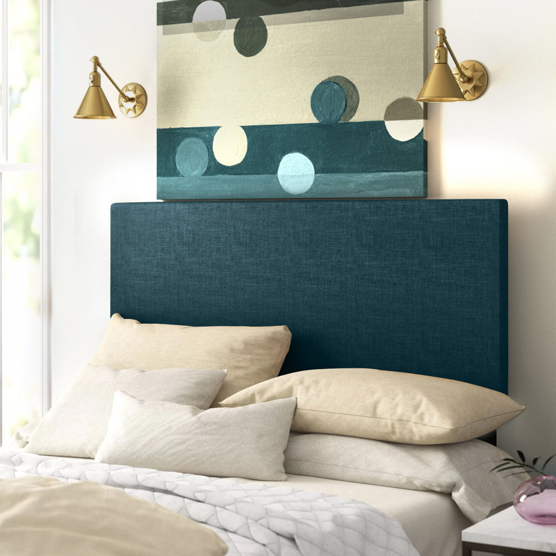 Tête de lit tapissier en tissu de lin Carson Carrington Stryn par Modway, Double/grand, Azure
