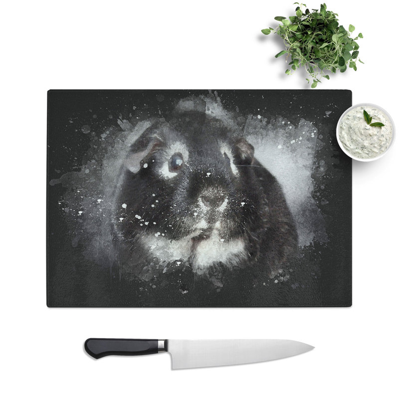 Guinea Pig Paint Splash Chopping Board, 0.4cm H x 20cm W x 28.5cm L