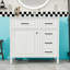 Meuble-lavabo autoportant avec comptoir en céramique, 4 tiroirs, tablette réglable et armoire de rangement-875167726