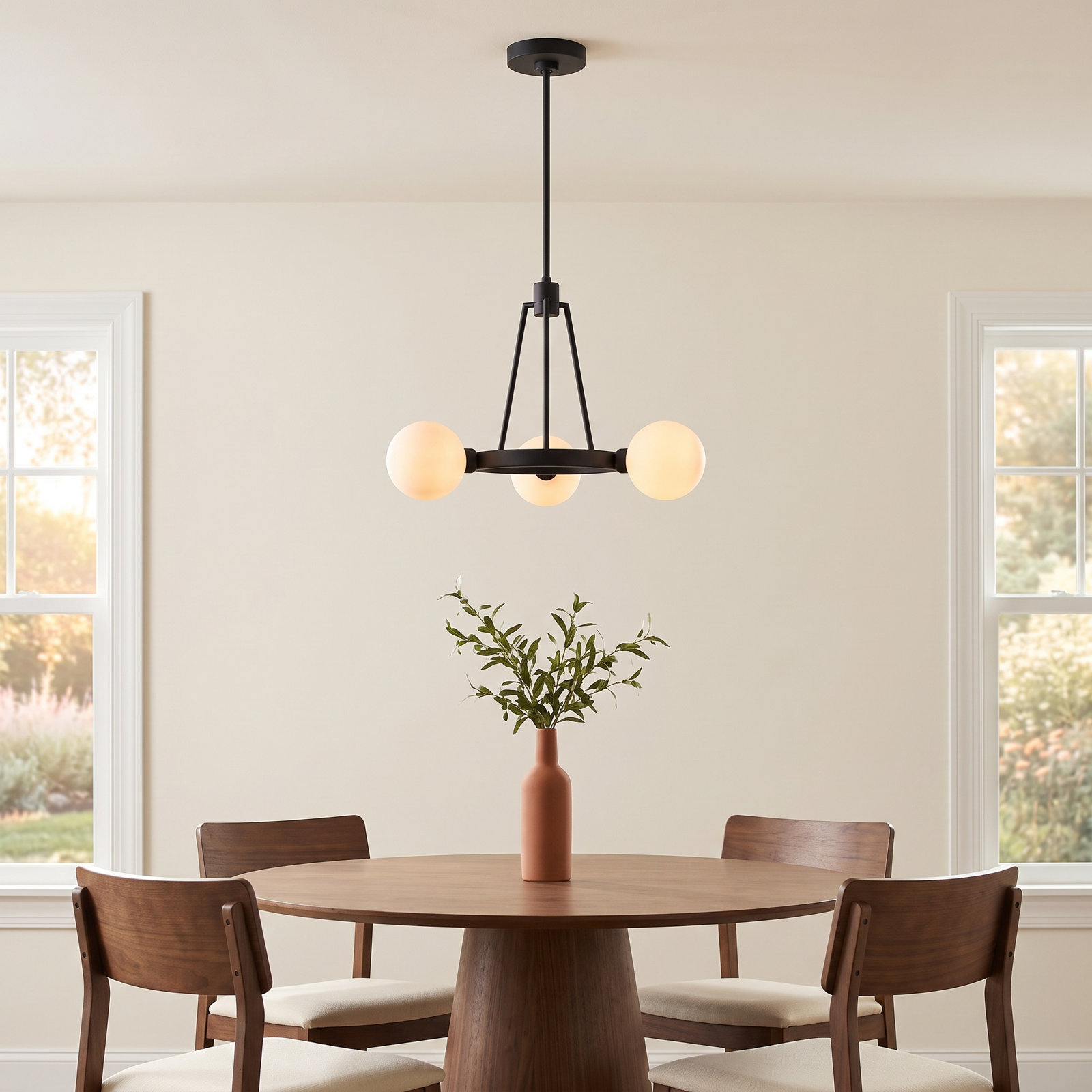 Loane 3-Light Chandelier, Midnight Black