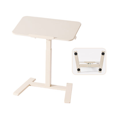 Ariyiah 24 x 16 in Kids Rolling Table，Kids Mobile Activity Table, Height‑Adjustable & Tilting Tabletop，for Reading & Homework （Milky White）