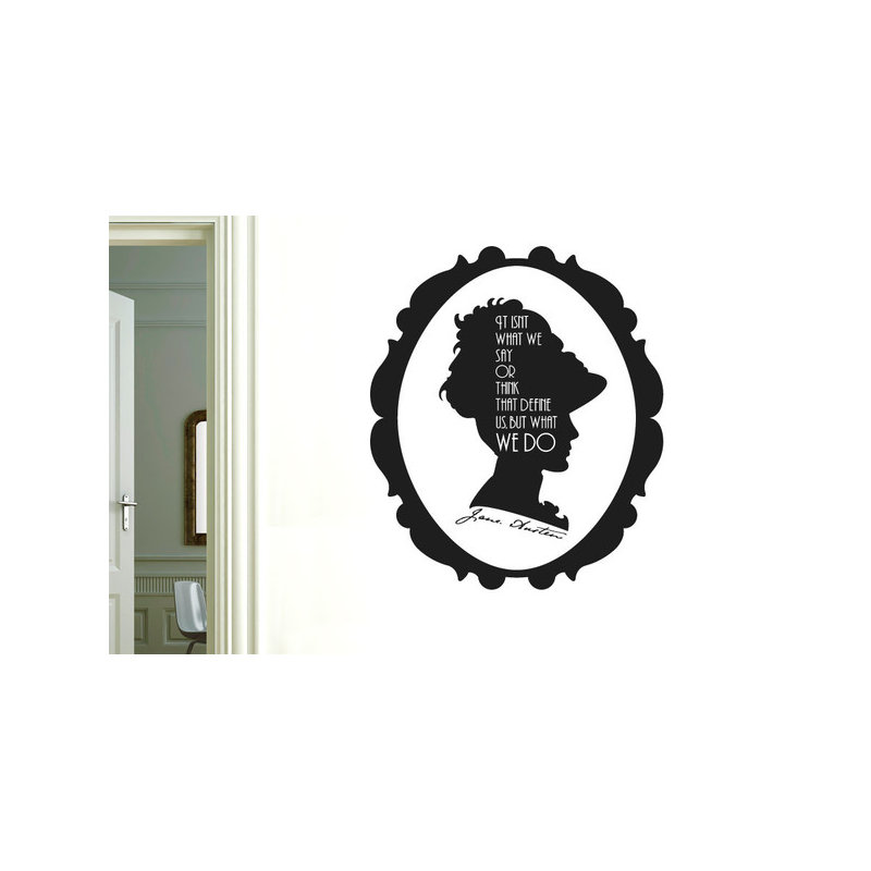 Jane Austen Wall Sticker, Black