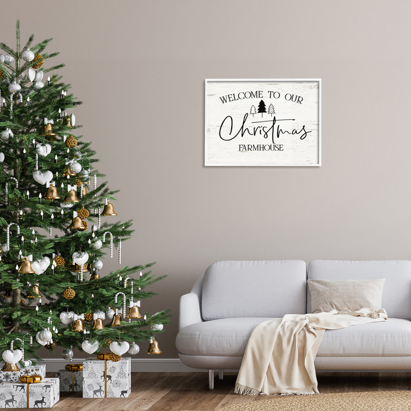 «Welcome Christmas Farmhouse Text Rustic Countryside Design», estampe numérique encadrée par Jo Moulton